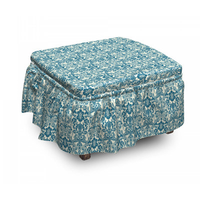 Housse pour repose-pieds damassé fleurs