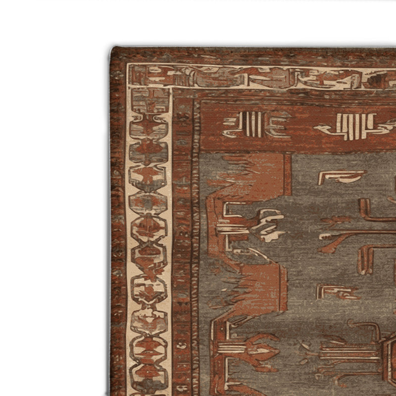 Tapis turc intérieur et extérieur brun, Rectangulaire 2 pi x 3 pi