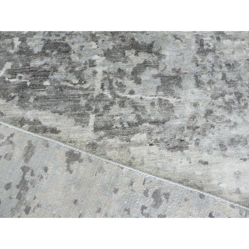Tapis oriental moderne gris noué à la main 7 pi 11 po x 9 pi 11 po avec soie 5E9EE5CA6B5247EAAE5D562CB8DEA567