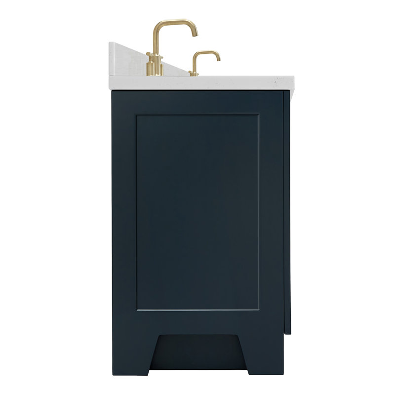 73 IN.  Single Bathroom Vanity, Rectangular, Midnight Blue, Carrara Quartz