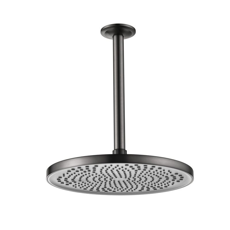 High Rain Shower Head - Luxury Modern, Brass, 1-Min Assembly, , Gunmetal Uniqueness Rainfall Luxury, Install, Tool-Less,