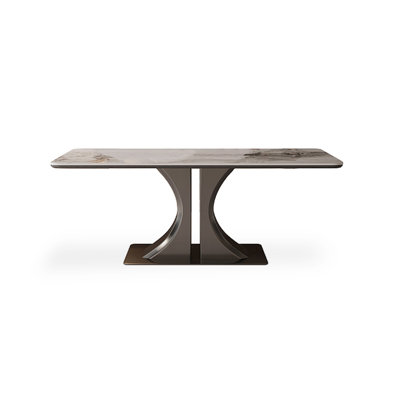 Table de salle à manger moderne simple en pierre frittée