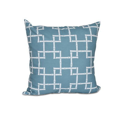 Botanical Blooms Bamboo Outdoor Throw Pillow