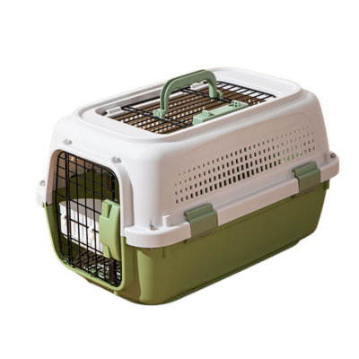 Pet Carrier for Cats and Small Dogs with Ventilated Hard Shell Design, Portable Travel Crate with Secure Metal Door and Top Handle