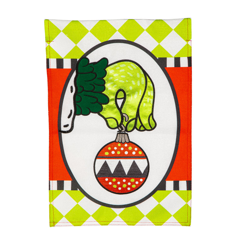 Ornement de Noël monstre drapeau de jardin en toile de jute