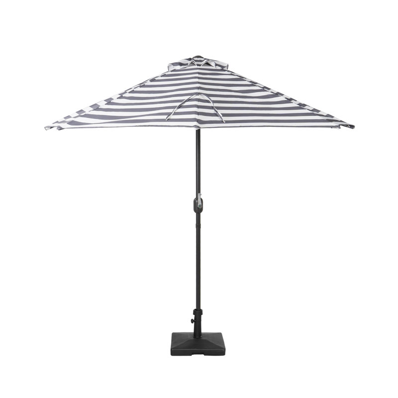 Parasol de marché 9 pi Nicholls, Gris / blanc