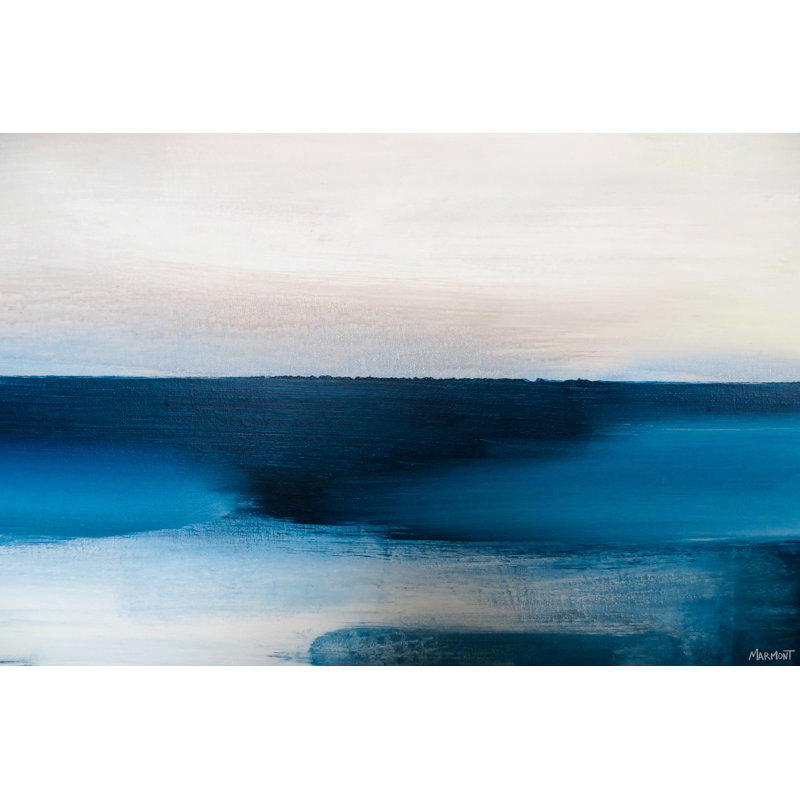 Deep Blue 1 Piece Wrapped Canvas Painting, 66cm H x 101cm W x 3.81cm D