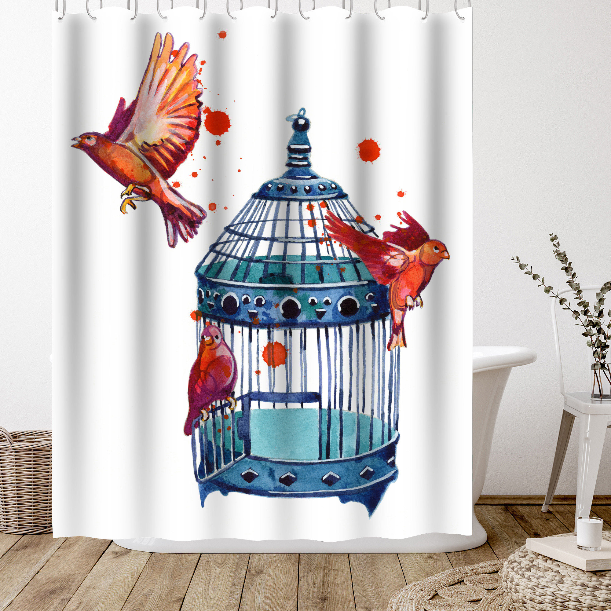 Bless international 71 x 74 Shower Curtain, Koi Fish 2 by Sam Nagel