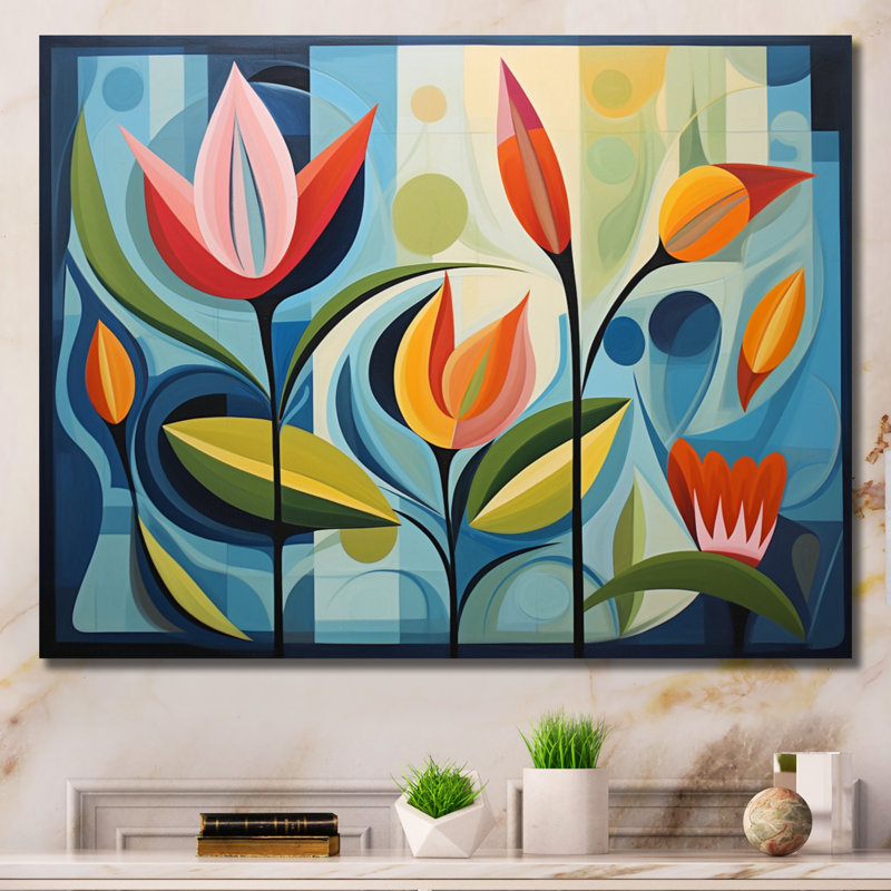 Green Mid Century Mod Nature II, reproduction d'art sur toile, Toile tendue, H 24 po x l 32 po x P 1 po, Sans cadre
