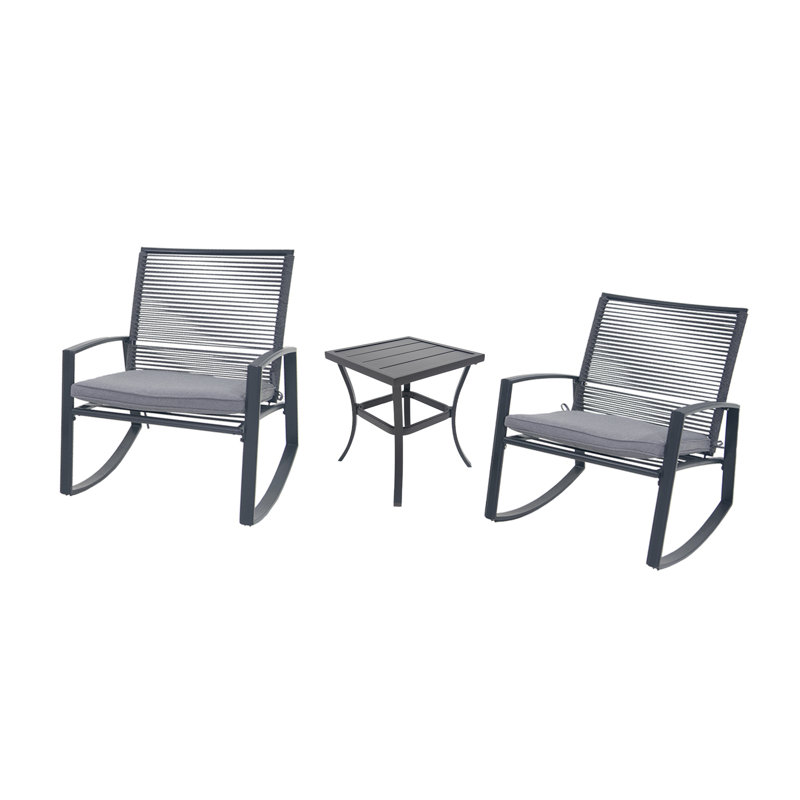 Ensemble de conversation bistro en métal pour 2 personnes, Gris
