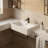 20" Small Wall Mount Bathroom Sink with Towel Rack and Faucet Hole