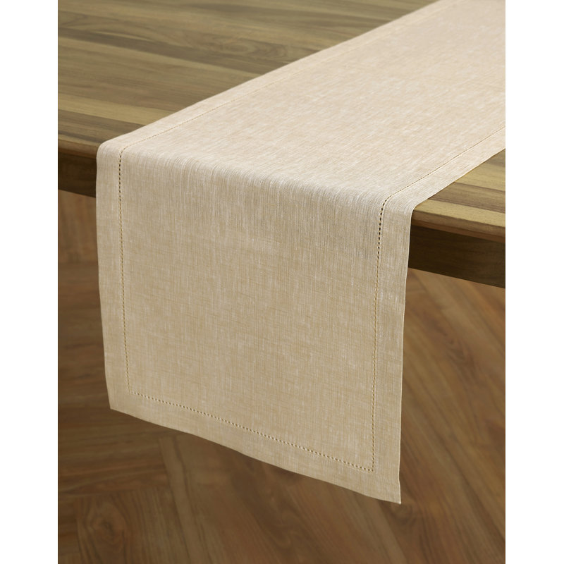 Milan - 100% Pure Linen Table Runner, Champagne Beige, 108" x 14"