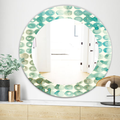 Watercolor Geometrical V Mid-Century Wall Mirror