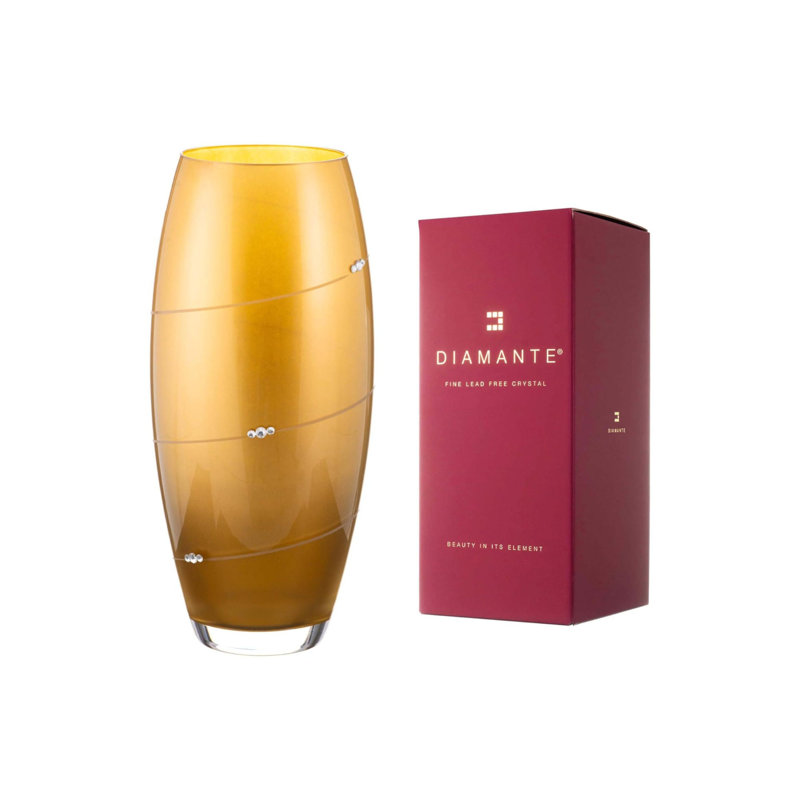 Crystal Floor Vase, Gold