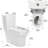 White Ceramic 1.1/1.6 Toilet, Elongated, Comfortable Height, & Mode 1.1 And 1.6 , Ceramic, White,