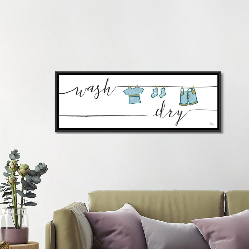 " Wash And Dry II " by Veronique Charron, 12" H x 36" W x 1.5" D, Black Framed Canvas