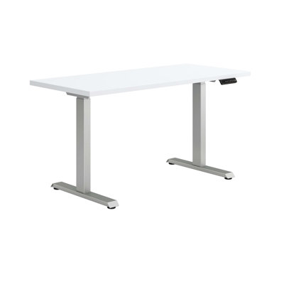 Coze Adjustable Height Steel Standing Desk with Built-In Electrical Outlet