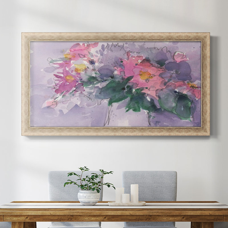 Floral occasion I, toile encadrée de qualité supérieure - prête à être accrochée, H 25 po x l 45 po x P 1,25 po