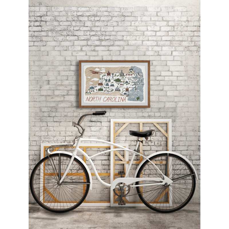 «North Carolina Spots» par - Peinture encadrée, H 24 po x l 36 po x 1,5 po