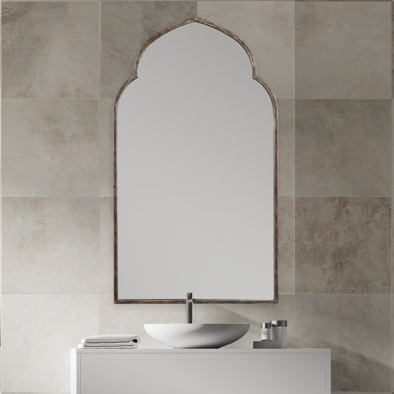 Ateeqa Iron Arch Mirror, Dark Bronze