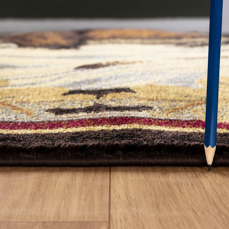 Polypropylene Area Rug - Vibrant Colored, For Home, To Stains Lodge Mimics River Scene, Made Of Polypropylene, Daily Use