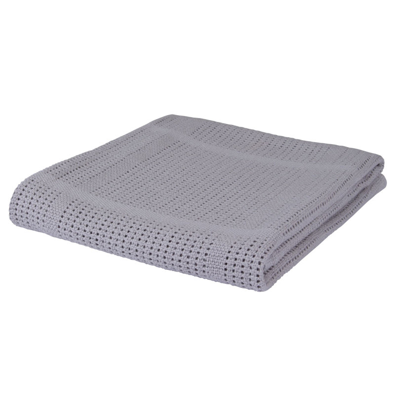 Soft Cotton Cellular Cot Blanket, Grey