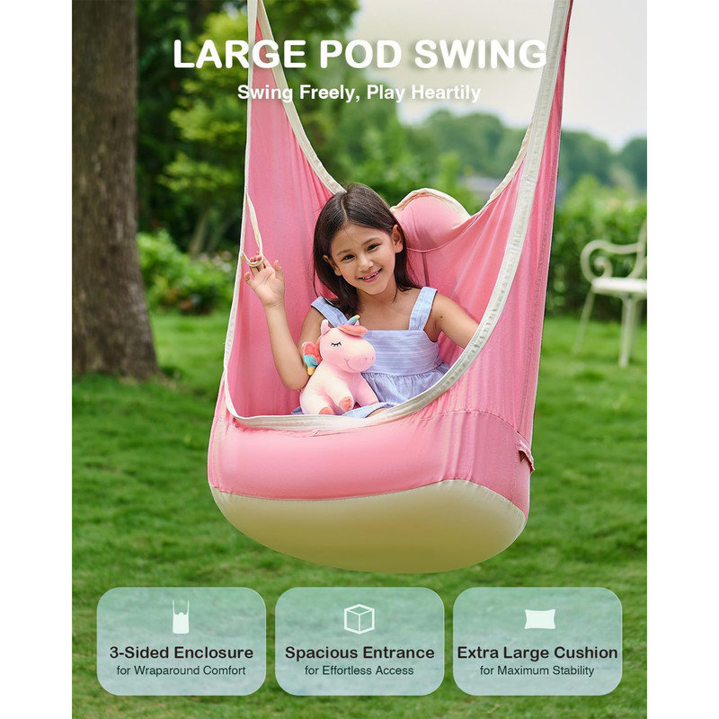 Isabelle & Max™ Kids Pod Swing, Hanging Pod Swing Chair with Inflatable ...