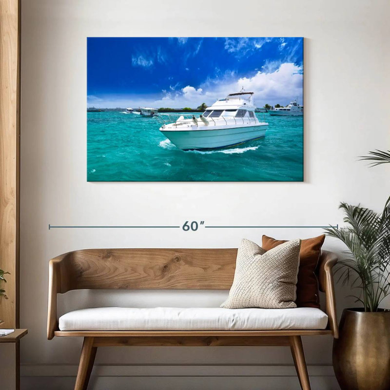 Mehar bateaux en mer, H 30 po x l 45 po
