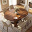 Table de salle à manger ronde extensible de 43,3" à 60" avec rangement dissimulé et piètement en croix, pour 4 à 6 personnes-554918178