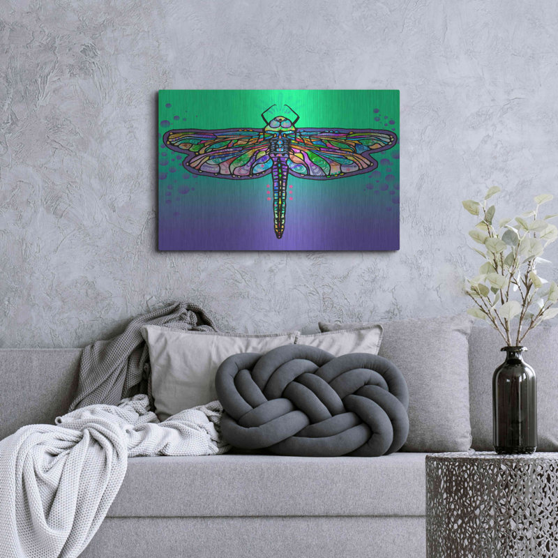 «Dragonfly» par Dean Russo sur métal, H 24 po x l 36 po