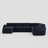 137.8" W U-Shaped Modular Sectional-600979499