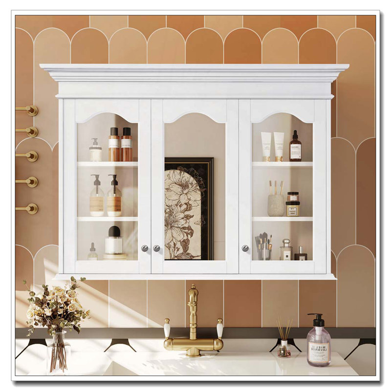 Armoire à pharmacie murale avec portes en verre