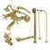 Vintage Triple Handle Wall Mounted Clawfoot Tub Faucet with Handshower