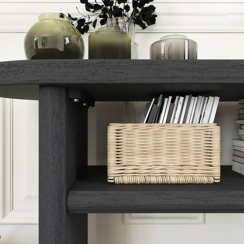 Console moderne en bois 47,8 "avec tablette robuste, Noir