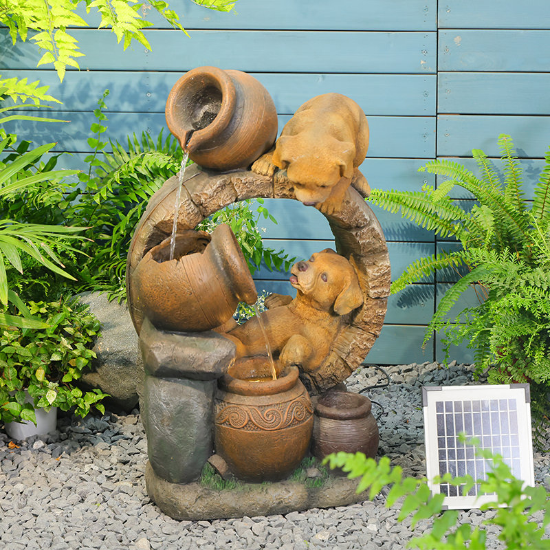 Handcrafted Floor Fountain with Lights