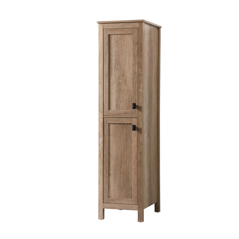 Rangement pour salle de bain Destinymarie, Chêne naturel / noir mat, H 65 po x l 16 po x P 22 po