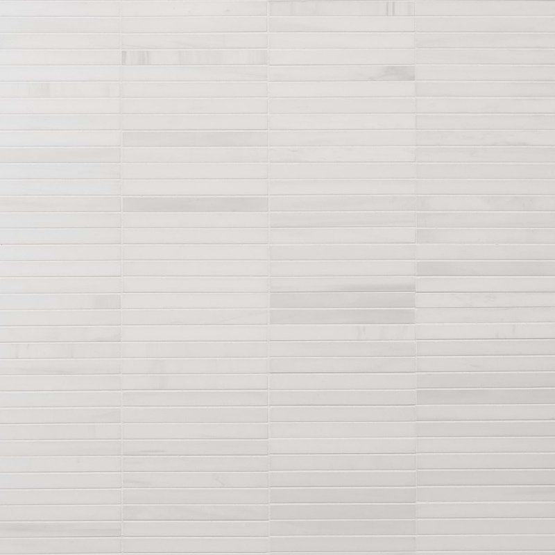 Bianco Dolomite 12x12 Stacked Polished Marble Mosaic Tile