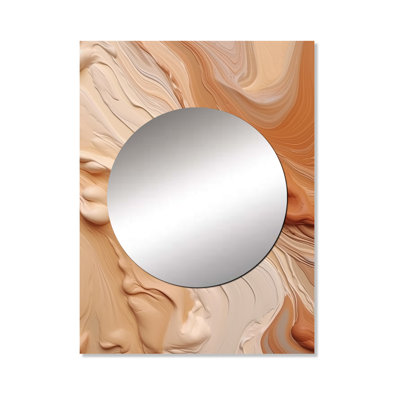 Orange And Beige Unbounded Imagination I - Abstract Mirror Wall Decor MTMIR102515