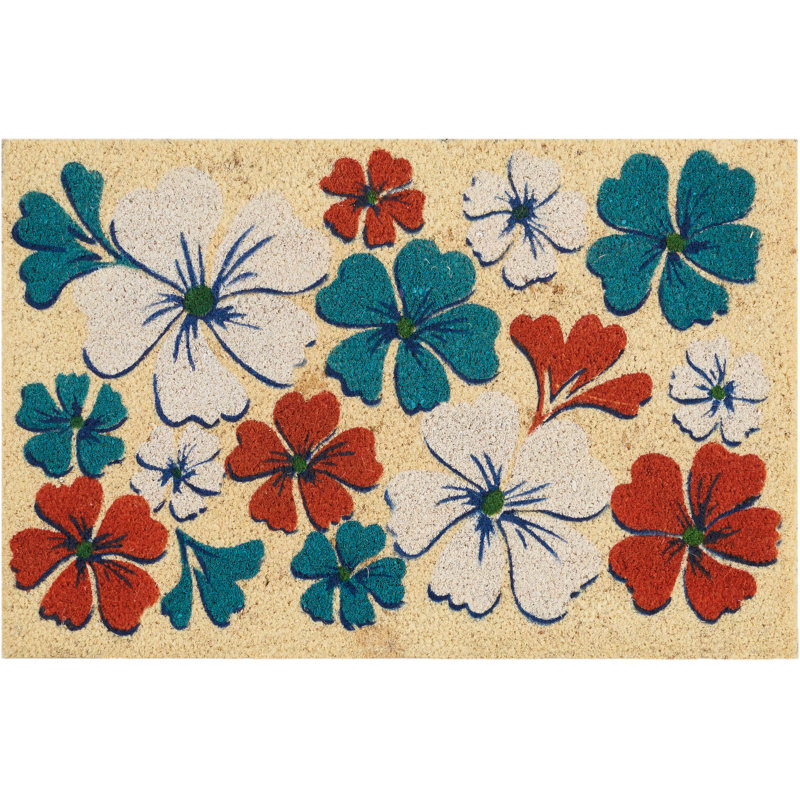 Tapis d'entrée antidérapant Stegall, Rectangle 2 pi x 3 pi, Aigue-marine