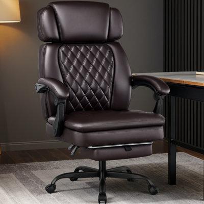 Lark Manor™ 400LBS High Back Office Chair With Adjustable Headrest, Big And Tall Office Chair With Foot Rest, Reclining Executive Office Desk Chair For Heavy People