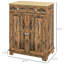 Buffet avec comptoir en bois massif - Armoire de rangement brun rustique moderne. 2 tiroirs, portes, tablette réglable. Pour l'entrée, la cuisine. Comptoir de cuisine l 26,75 po x P 15,75 po. H 33,5 po.