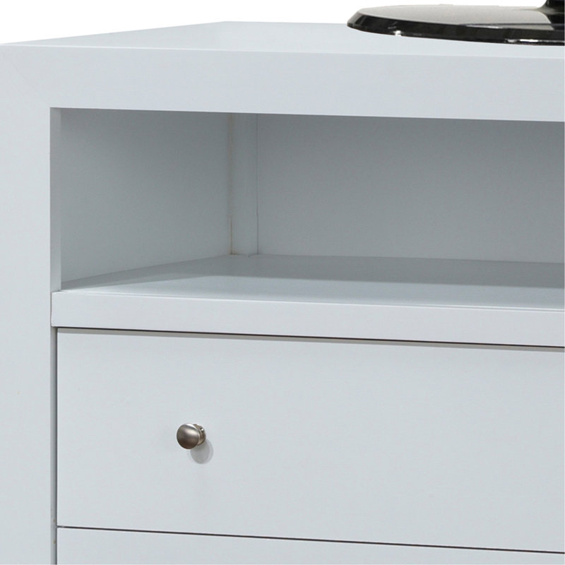Élégant coffre média transitionnel blanc, Blanc