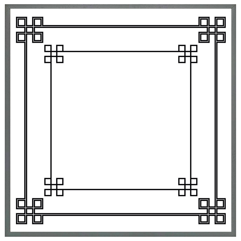 Chandlerville Roman Style Ornamental Frame - Single Picture Frame Print, 31cm H x 31cm W x 4cm D, Grey Framed