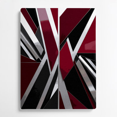 Abstract Shapes 29 Red Metal Wall Art