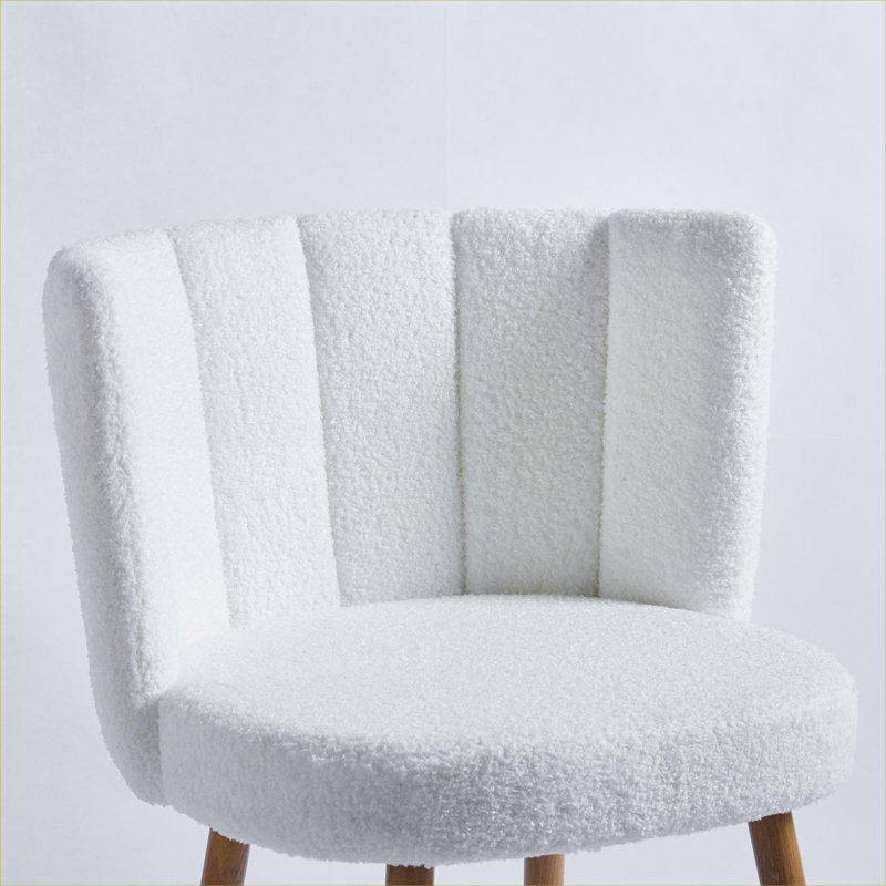 Ensemble de 2 chaises de salle à manger pour salle à manger et café en tissu blanc classique avec dossier rembourré