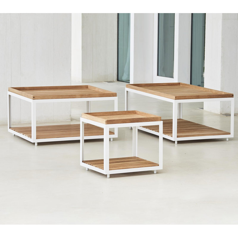 Level Outdoor Teak Coffee Table, Lava Gray