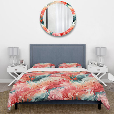 Coral Canvas Tropical Pattern II Abstract Duvet Cover