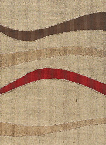 Bester Authentic Machine Woven Tan Linear Polypropylene Indoor/Outdoor Area Rug, Rectangle 3'6" x 5'6"