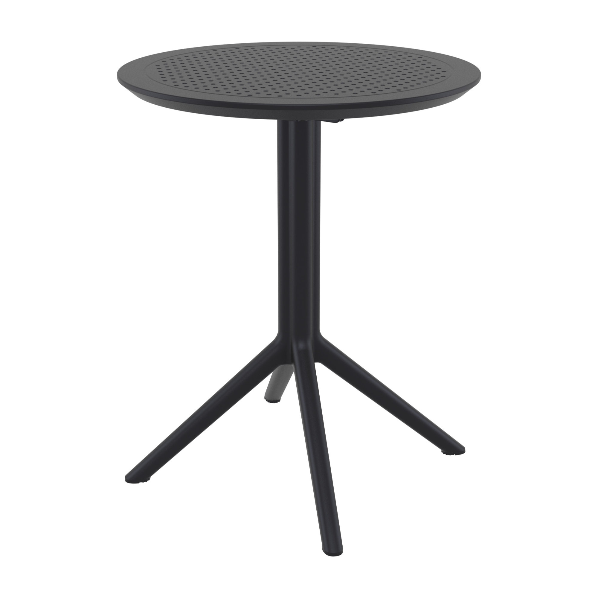Farrah 24'' Round 2 - Person Bistro Set with Open Air Stacking Chairs, Black