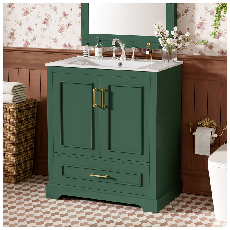 Meuble-lavabo pour salle de bain, Vert